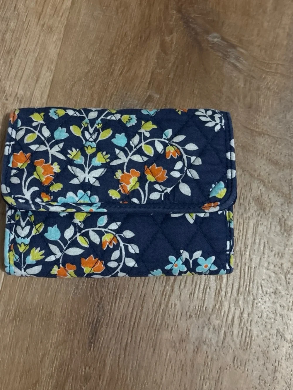 Vintage Vera Bradley Navy Floral Quilted Wallet